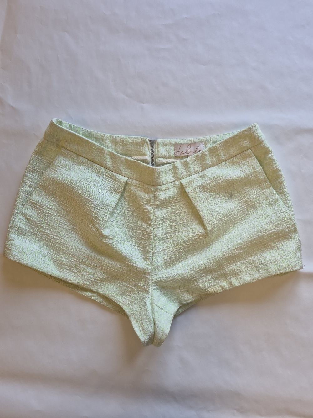 Talula Light Mint Textured Shorts Tweed Dressy Classy